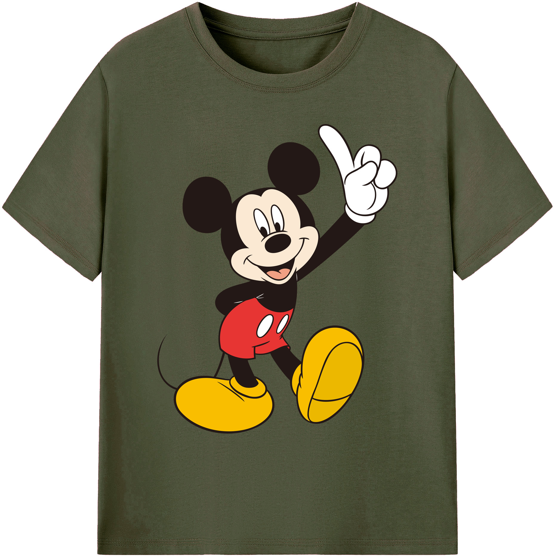 ミッキーマウス Mickey Mouse 綿100％ メンズ半袖Tシャツ｜肌触りやわらか＆通気性